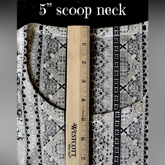 Style & Co | Hi Low Shirt with Crystal-like Adornments | Size PS - Picture 9 of 13